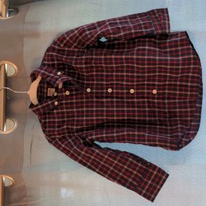 NWT J Crew Crewcuts long sleeve red/white/blue plaid button up shirt